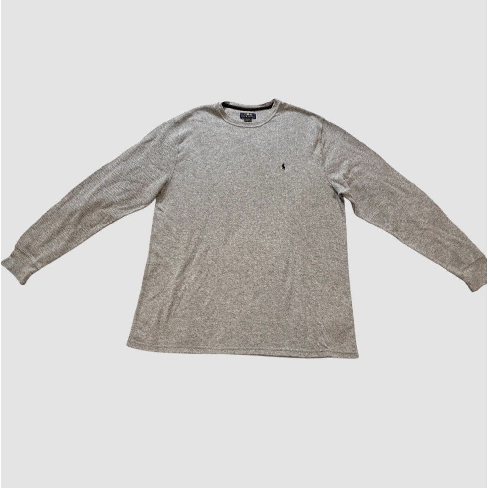 Polo Ralph Lauren Sleepwear Men's 2XL Waffle Knit Thermal Long Sleeve Shirt Gray